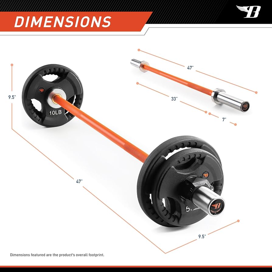 Bionic Body Short Olympic Barbell Weight Set 47” Barbell